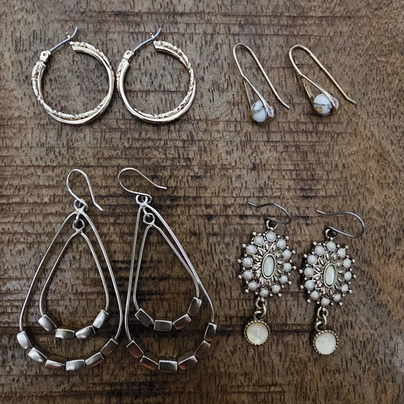 Jewelry - Assorted Women’s Gold Tone Earrings - Set of 4 Pairs